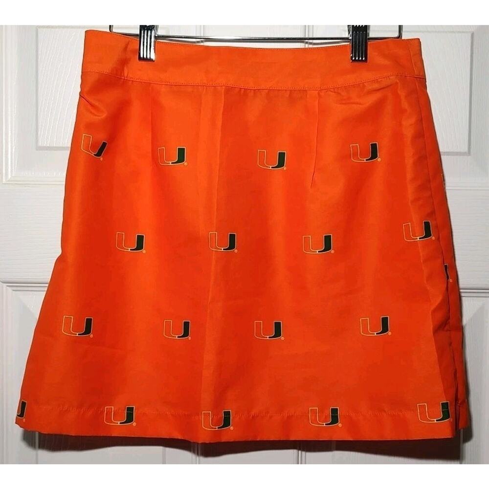 Women's University of MIAMI HURRICANES Orange Skirt - Size 2 - Picture 3 of 6